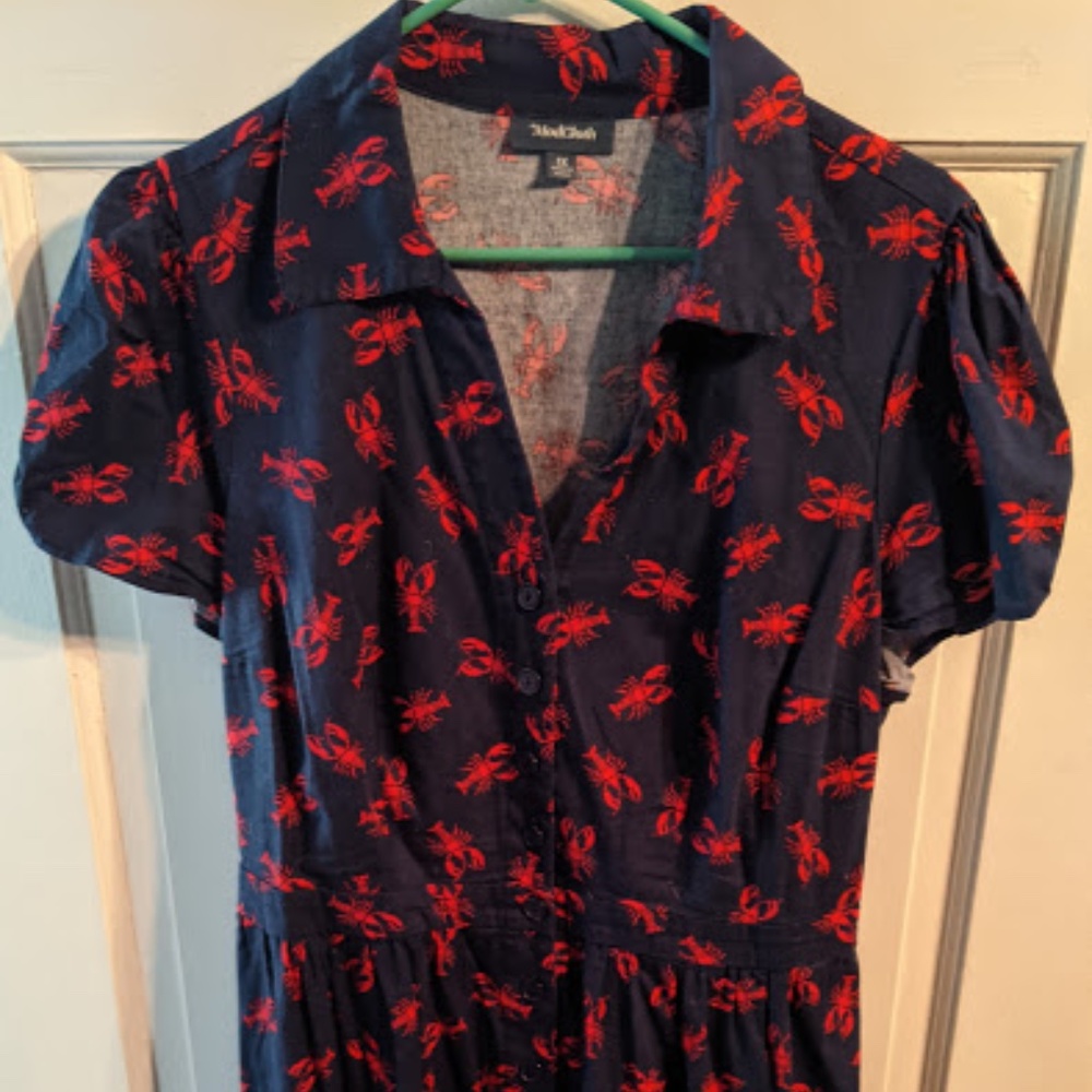 Lobster Print Modcloth Shirt Dress